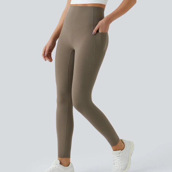 Halara SoCinched High Waisted Tummy Control UltraSculpt Leggings Dawn Brown M - Picture 3 of 9